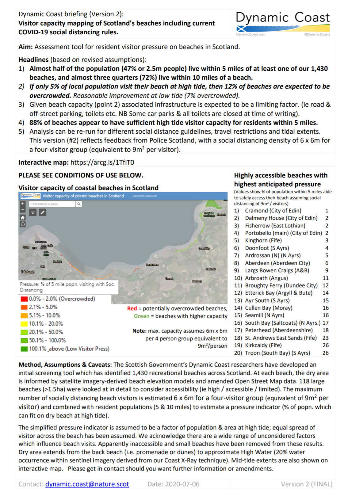 Front cover of the beach visitor report